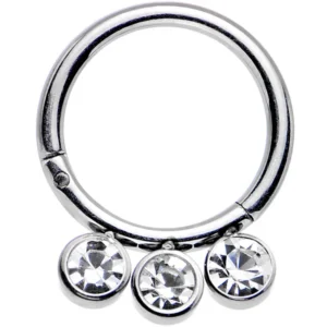 1.2 x 10 HINGED SEGMENT RING - STEEL - 3 JEWELS