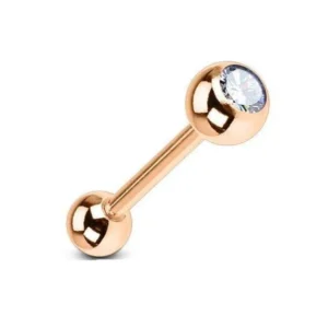 1.2 X 6 X 3/4 STRAIGHT BAR - ROSE GOLD - CLEAR (PVD)