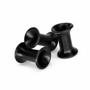 4MM BLACK SILICONE TUNNEL PAIR - SUPER SOFT