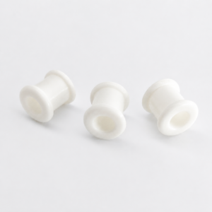 8MM WHITE SILICONE TUNNEL PAIR - SEMI SOFT