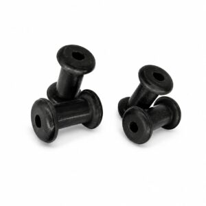 4MM BLACK SILICONE TUNNEL PAIR - SEMI SOFT