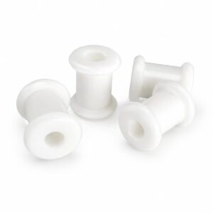 6MM WHITE SILICONE TUNNEL PAIR