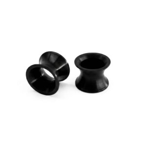 8MM BLACK SILICONE TUNNEL PAIR - SUPER SOFT - DOUBLE FLARED