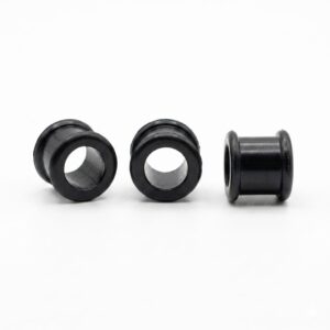 14MM BLACK SILICONE TUNNEL PAIR - SEMI SOFT