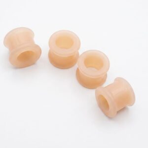 18MM FLESH COLOURED SILICONE TUNNEL PAIR - SEMI SOFT