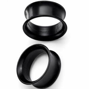 18MM BLACK SILICONE TUNNEL PAIR - SUPER SOFT
