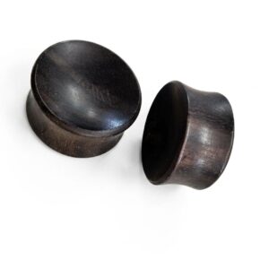 25MM BLACK WOOD PLUG PAIR
