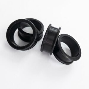 25MM BLACK SILICONE TUNNEL PAIR - SEMI SOFT