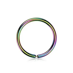 0.8 X 6 NOSE RING - RAINBOW ANODIZED