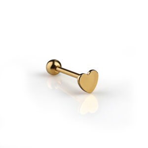 1.6 X 16 X 6 - STRAIGHT BAR - GOLD HEART TOP (PVD)