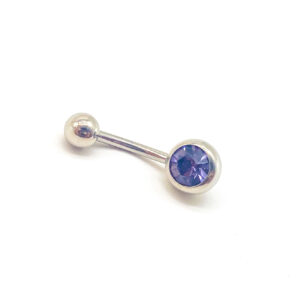 1.6 X 10 X 5/8 - BELLY BAR - STEEL - AMETHYST