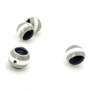 1.6 X 8 BALL - PLASTIC - BLACK WHITE GREY STACK