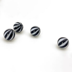 1.6 X 8 BALL - PLASTIC - STRIPED BLACK/WHITE