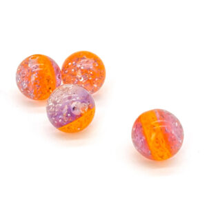 1.6 X 8 BALL - PLASTIC - GLITTER ORANGE/PURPLE