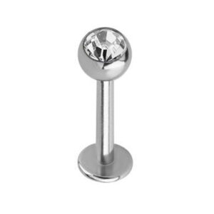 1.6 X 8 X 3 LABRET - STEEL - JEWELLED