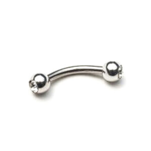 1.6 X 14 X 3 CURVED BAR - STEEL - DOUBLE JEWELLED