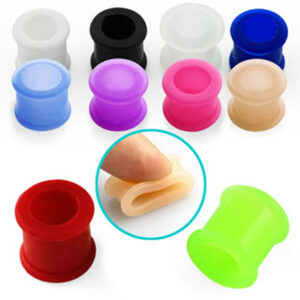 10MM WHITE SILICONE TUNNEL PAIR - SEMI SOFT