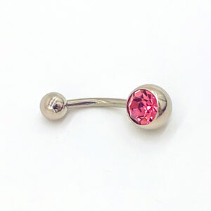1.6 X 10 X 5/8 - BELLY BAR - STEEL - BRIGHT PINK
