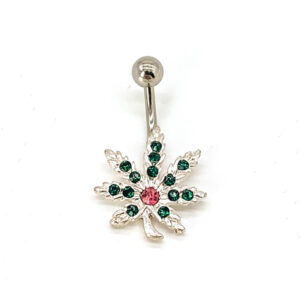 MARIJUANA LEAF BELLY RING