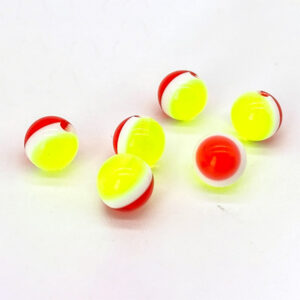 1.6 X 6 BALL - PLASTIC - RED WHITE LIME STACK