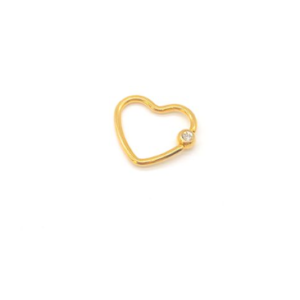 1.2 X 12 X 3 BCR - HEART SHAPE - GOLD - CLEAR (PVD)