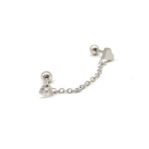 1.2 X 6 X 4 STRAIGHT BAR - CHAIN - CRYSTAL/HEART
