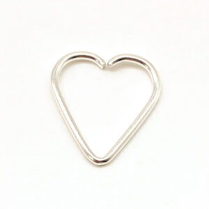 1 x 12 SEAMLESS RING - HEART SHAPE - 925 STERLING SILVER