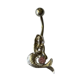 STERLING SILVER PINK MERMAID BELLY RING