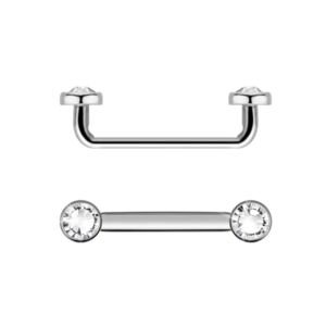 1.6 X 12 X 4 SURFACE BAR - JEWELLED FLAT TOP (INTERNAL THREAD)