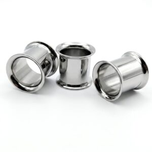 10MM TUNNELS - STEEL - DOUBLE FLARED - PAIR