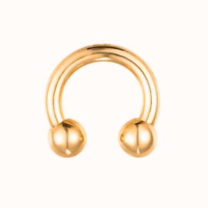 4 X 16 X 8 CIRCULAR BARBELL - GOLD PVD (INTERNAL THREAD)