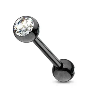1.6 X 16 X 5 STRAIGHT BAR - BLACK - JEWELLED