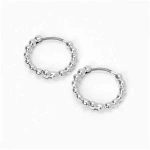 HUGGIE EARRING - STEEL - CHUNKY/BEADS