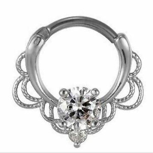 HUGGIE EARRING - STEEL - FILIGREE CRYSTAL