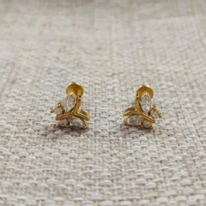 1.2 X 8 X 8 LABRET - GOLD - CRYSTAL BUTTERFLY (INTERNAL THREAD)
