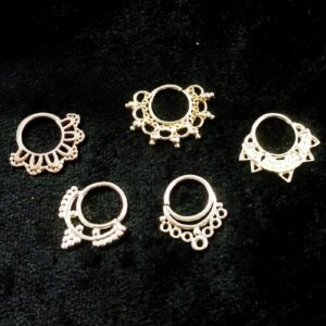 1.2 X 8 SEAMLESS RING - STERLING SILVER - ORNAMENTAL (ASSORTED)