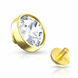 5MM DERMAL TOP - GOLD - CLEAR (PVD)
