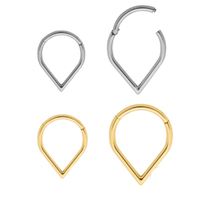 1.2 X 10 HINGED SEGMENT RING - GOLD - TEARDROP