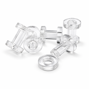 4MM TUNNEL - PLASTIC- CLEAR - SCREW OFF - PAIR