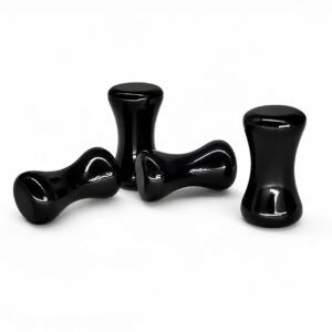 6MM BLACK MOONSTONE PLUG - PAIR