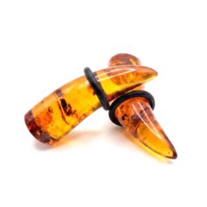 10MM BALTIC AMBER PLUG PAIR