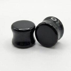 12MM BLACK MOONSTONE PLUG - PAIR