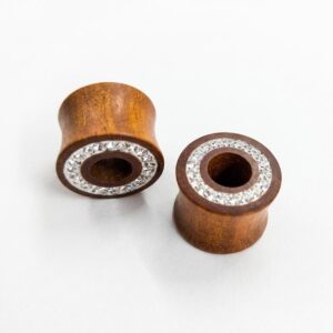 14MM WOOD TUNNEL JEWEL TOP PAIR