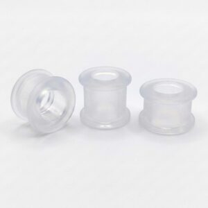 18MM CLEAR SILICONE TUNNEL PAIR - SEMI SOFT