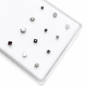 ASSORTED STEEL NOSE PIN PACK - 10PC